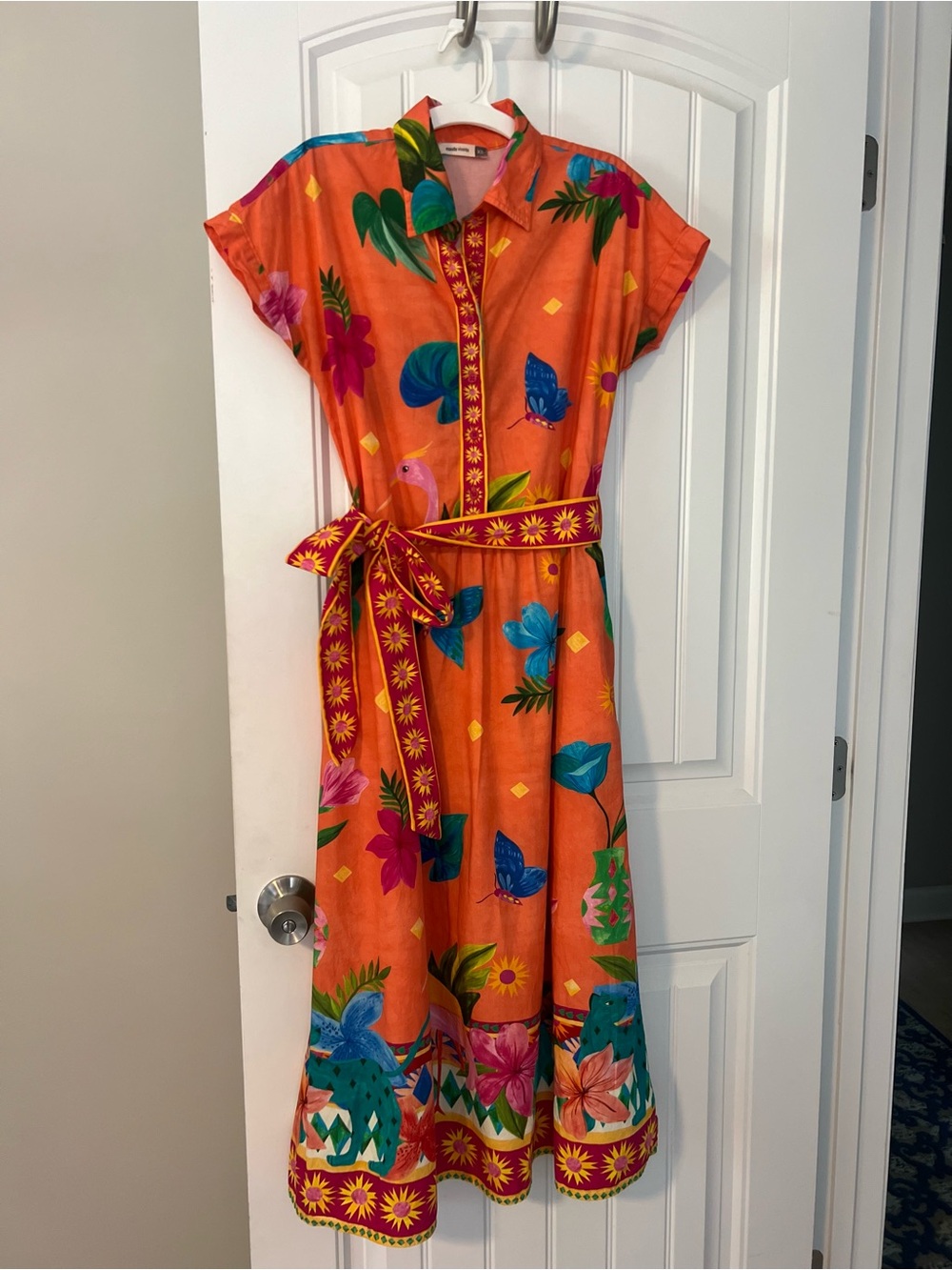 Maude Vivante shirt dres coral / tropical pattern XS